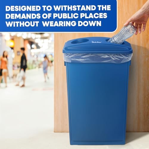 Blue slim commercial recycling waste bin — photo 5
