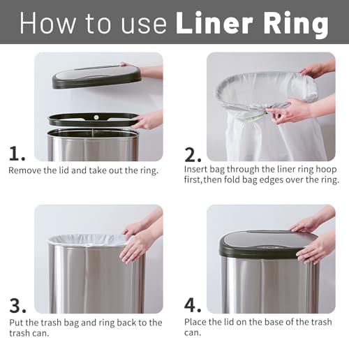 Gold stainless steel motion sensor bin — photo 5