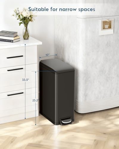 Slim Black Stainless Steel Kitchen Can — photo 4