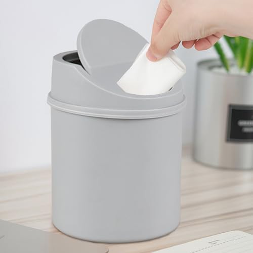Grey Mini Swing Lid Desktop Bin — photo 5