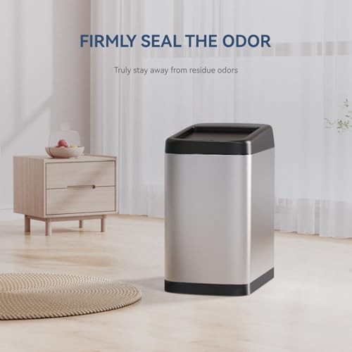 Silver Stainless Steel Roll Up Lid Bin — photo 4