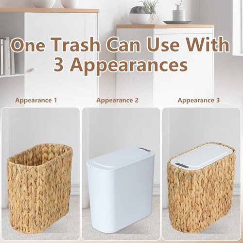 Trongee boho wicker motion sensor bathroom hamper — photo 4
