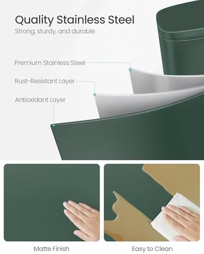 Slim Stainless Steel 8 Gallon Kitchen Bin — photo 3