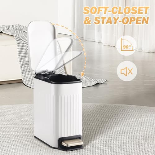 Stainless steel slim step trash can — photo 5