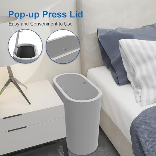 Grey rectangular plastic trash can 4 gallon — photo 5