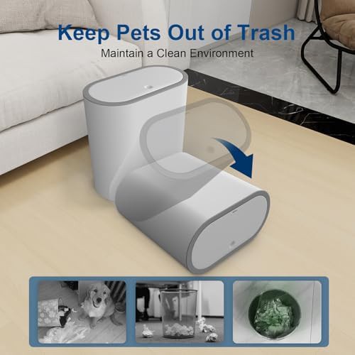 White plastic slim press trash can 4 gallon — photo 4
