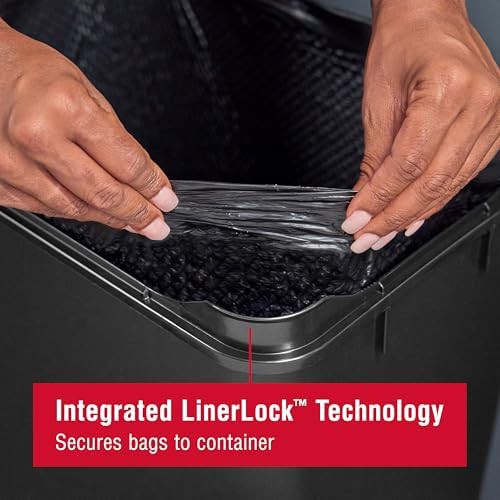 Black plastic touch top kitchen trash can — photo 4