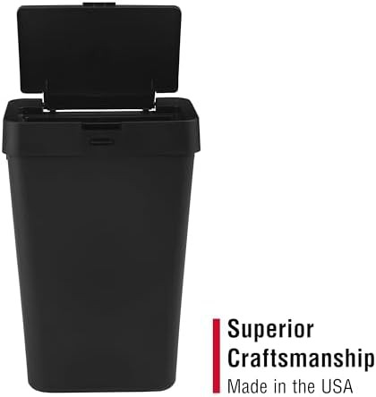 Black plastic touch top kitchen trash can — photo 5