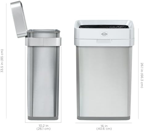 Slim open top stainless steel 50L bin — photo 4