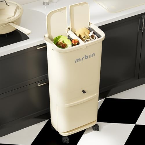 White dual compartment recycle bin 11 gallon