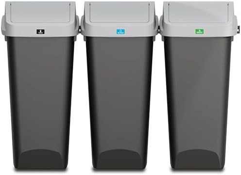 Linkable black swing lid 12 gallon 3 pack