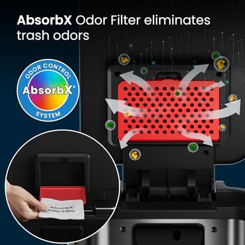 Slim step pedal kitchen trash can with odor filter — photo 3