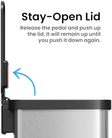 Slim step pedal kitchen trash can with odor filter — photo 5