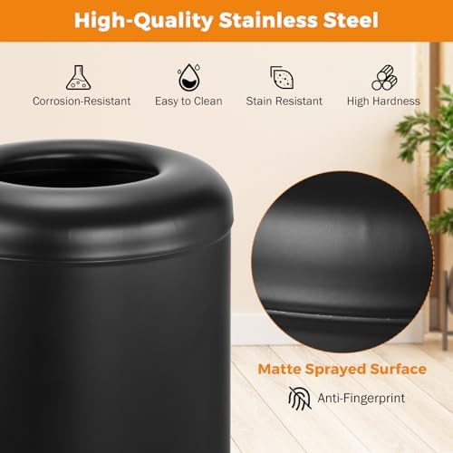 Black open top stainless steel can — photo 3