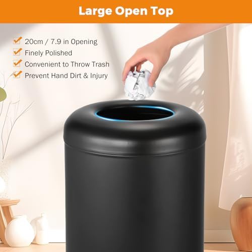 Black open top stainless steel can — photo 5