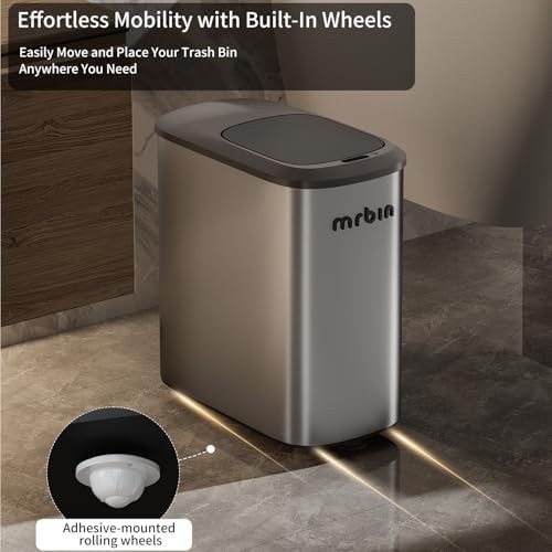 Eclipse grey stainless motion sensor trash can 10L — photo 4