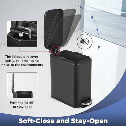 Small black steel 1.3 gallon bins pair — photo 5