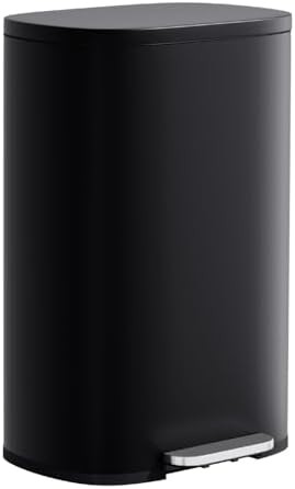 Black 13 gallon trash can with lid