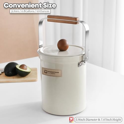 White stainless steel countertop compost bin — photo 4