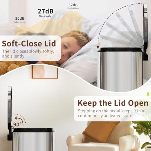 Steel 13 gallon kitchen trash can — photo 4