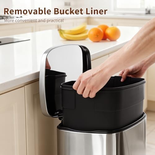 Steel 13 gallon kitchen trash can — photo 5
