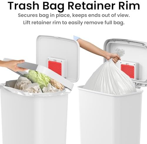 White Plastic Step Pedal Kitchen Bin — photo 4