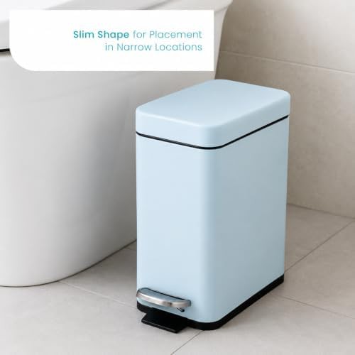 Small stainless steel bathroom trash can — photo 4