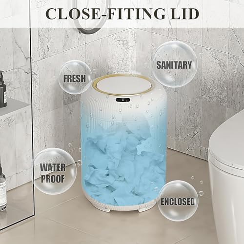 White and gold plastic automatic trash can — photo 4