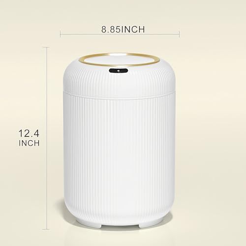 White and gold plastic automatic trash can — photo 5