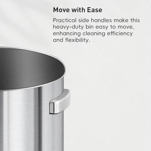 Large round brushed metal open top bin — photo 5