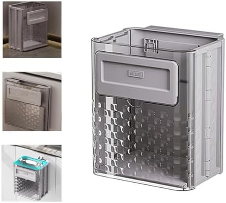 Gray foldable hanging compost bin for kitchen