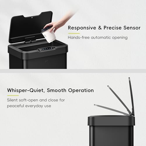 Mirage-T matte black motion sensor trash bin — photo 5