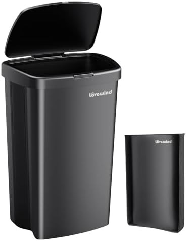 Lovewind foldable plastic black wastebasket