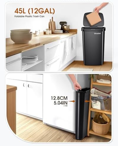 Lovewind foldable plastic black wastebasket — photo 3