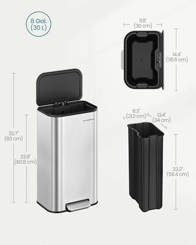 Compact stainless step pedal 8 gallon bin — photo 5