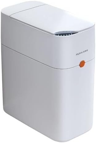 White Press Top Bagging Trash Can