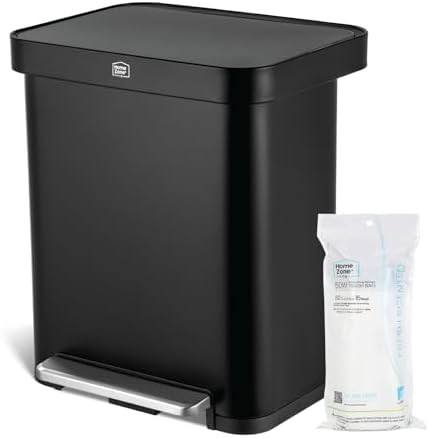 Virtuoso black stainless 13 gallon kitchen trash can