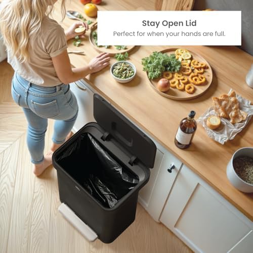 Virtuoso black stainless 13 gallon kitchen trash can — photo 4