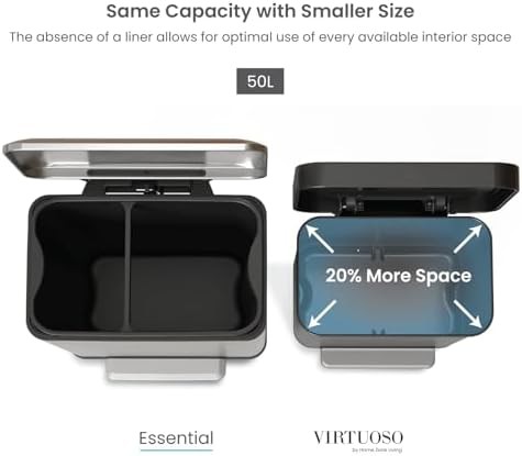 Virtuoso black stainless 13 gallon kitchen trash can — photo 5