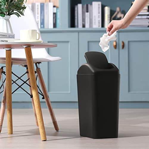 Small black plastic trash can set — photo 3