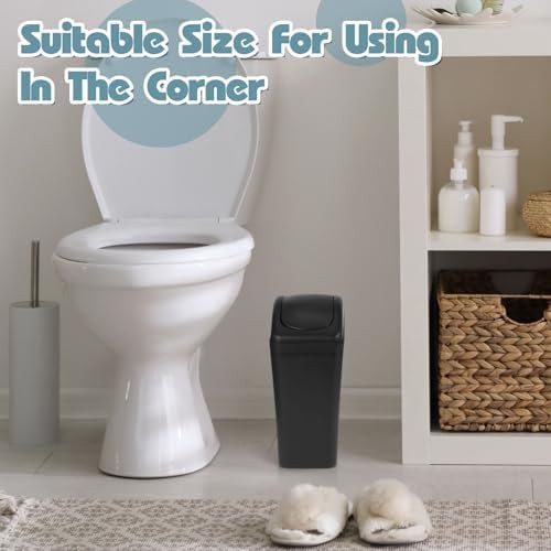 Small black plastic trash can set — photo 5