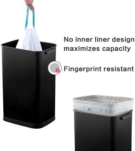 Upella black stainless steel touchless kitchen bin — photo 5