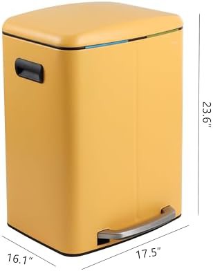 Daffodil yellow Marco double bucket step trash can — photo 4