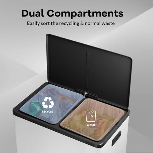 Large dual compartment step recycling bin — photo 4