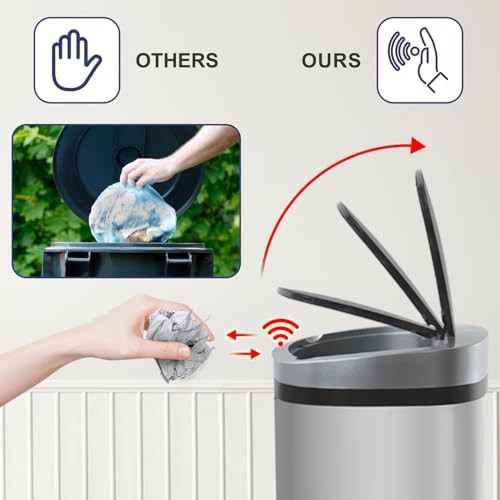 Touchless stainless steel kitchen bin 13 gallon — photo 4