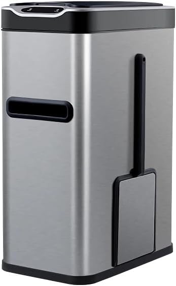 Silver Stainless Steel Bathroom Sensor Bin
