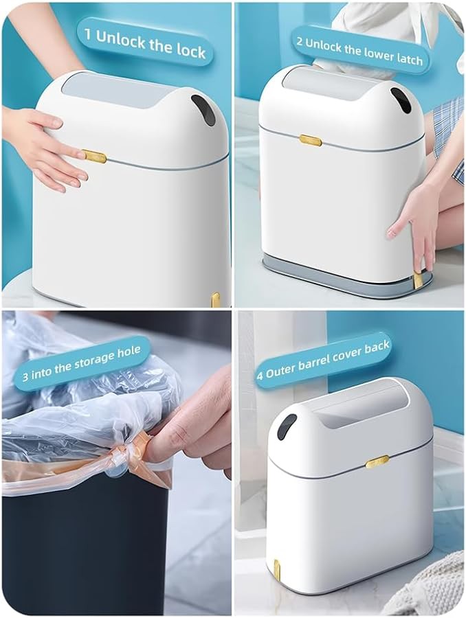 Compact Bathroom Motion Sensor Waste Bin — photo 5