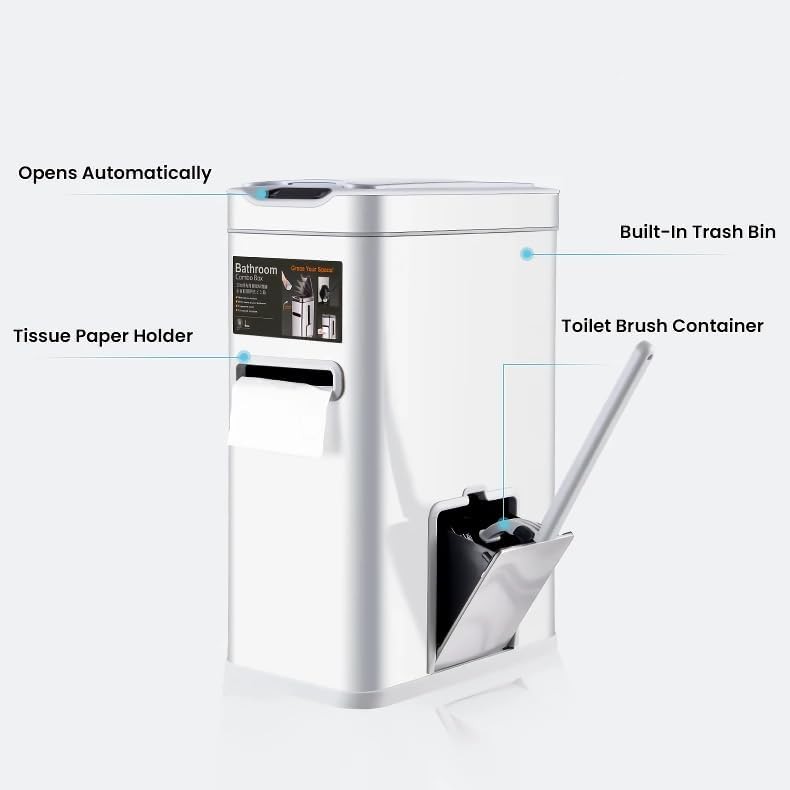 Brown Stainless Steel Rectangular Sensor Bin — photo 3