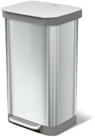 Brushed stainless steel step 20 gallon bin