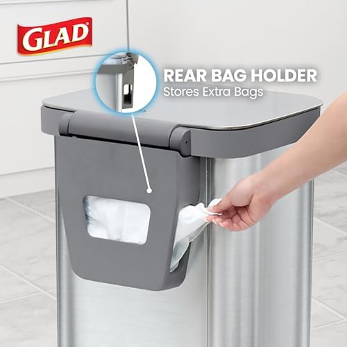 Brushed stainless steel step 20 gallon bin — photo 5